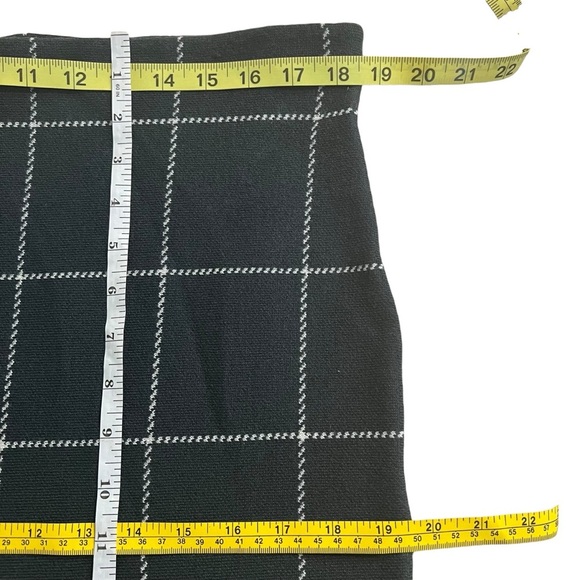 Ann Taylor Dark Gray Check Acrylic Wool Nylon Classic Fall Skirt Size Large NWT - Picture 4 of 12